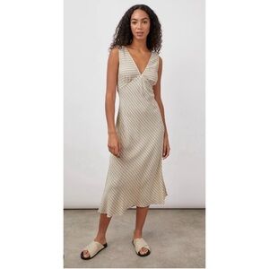 Rails Cream and Tan Checkered Midi Dress